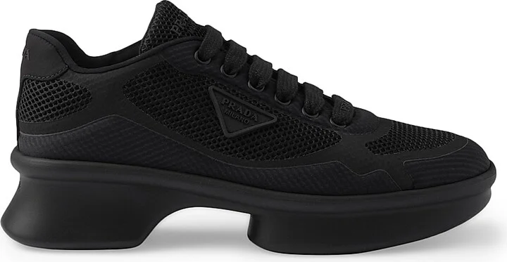 Women's Re-Nylon and Mesh Fabric Sneakers - Black - Size 7