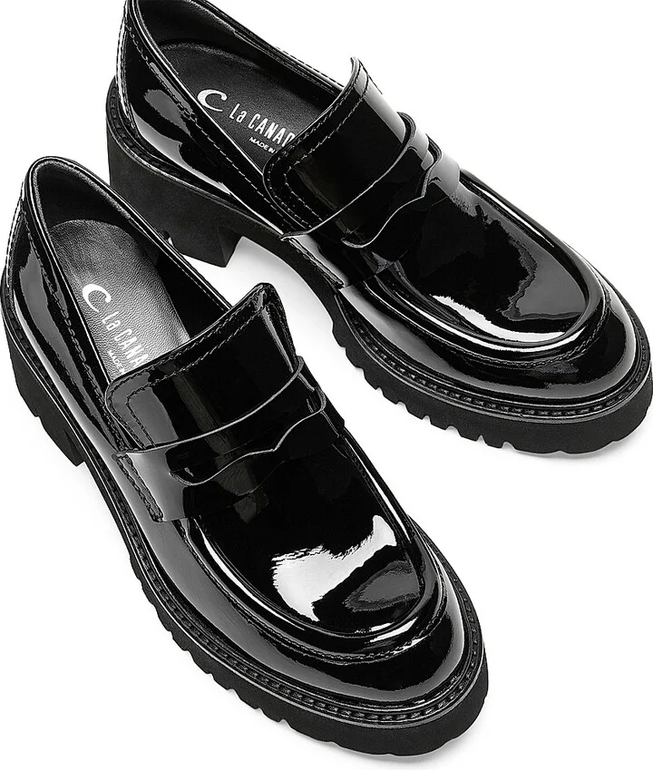 Women's Readmid Leather Platform Loafers - Black Patent - Size 6 - Image 3