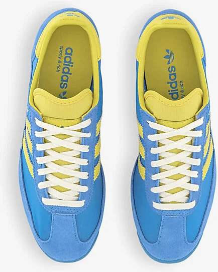 Womens Real Blue Light Yellow W Adidas x Sporty & Rich Sl 72 Suede and Mesh Low-Top Trainers 4.5 - Image 2
