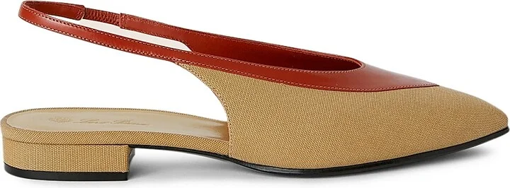 Women's Rebecca Colorblocked Slingback Flats - Wood - Size 6.5