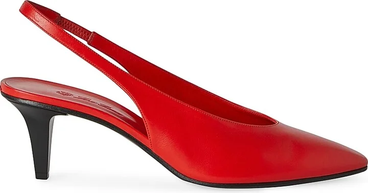 Women's Rebecca Leather Slingback Pumps - Red - Size 6.5
