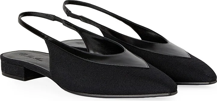 Women's Rebecca Wool & Leather Flats - Black - Size 6 - Image 2