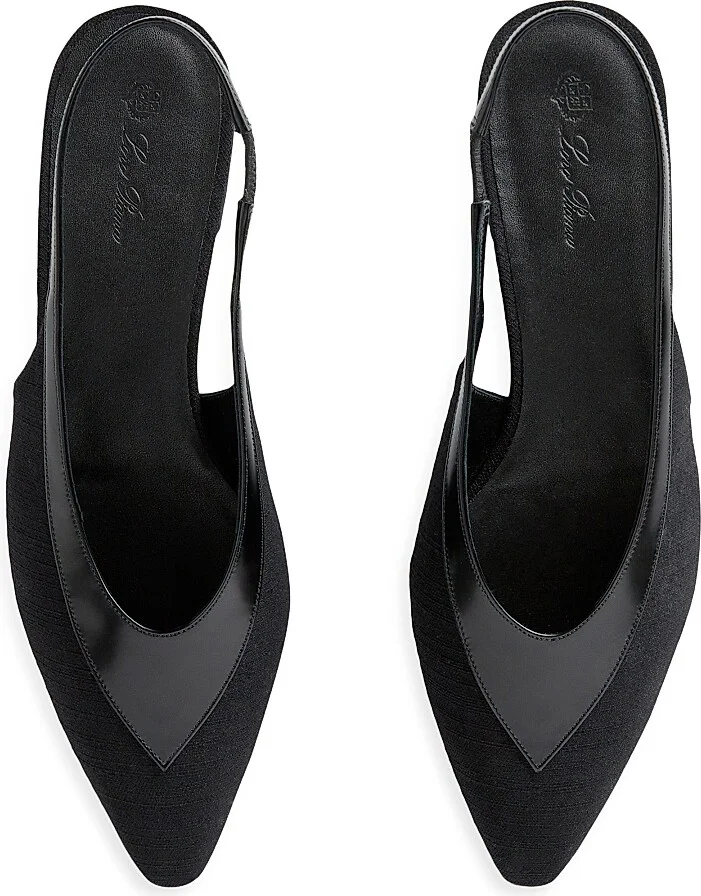 Women's Rebecca Wool & Leather Flats - Black - Size 6 - Image 4