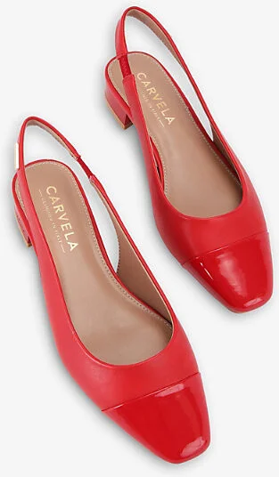 Womens Red Amelia Faux-Leather Pumps Eur 37 / 4 Uk Women - Image 2