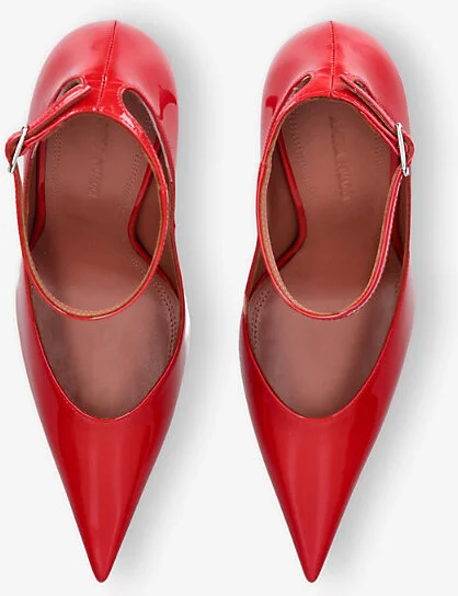 Womens Red Anok 105 Patent-Leather Heeled Courts Eur 38.5 / 5.5 Uk Women - Image 2