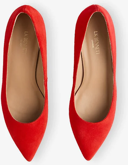 Womens Red-Aurora Red Audrey Suede Kitten Heels Eur 35 / 2 Uk Women - Image 2
