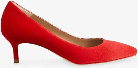 Womens Red-Aurora Red Audrey Suede Kitten Heels Eur 35 / 2 Uk Women
