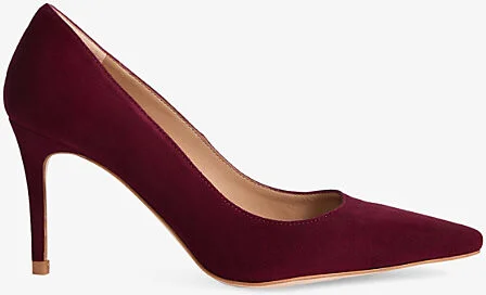 Womens Red-Burgundy Floret Suede Courts Eur 35 / 2 Uk Women