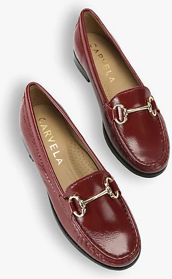 Womens Red Click Snaffle-Trim Flat Patent-Leather Loafers Eur 37 / 4 Uk Women - Image 2