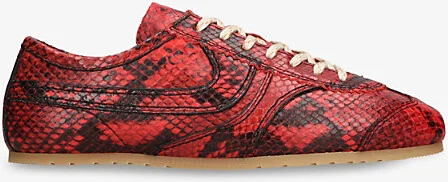 Womens Red Comb Dustin Snake-Print Leather Low-Top Trainers Eur 39.5 / 6.5 Uk Women