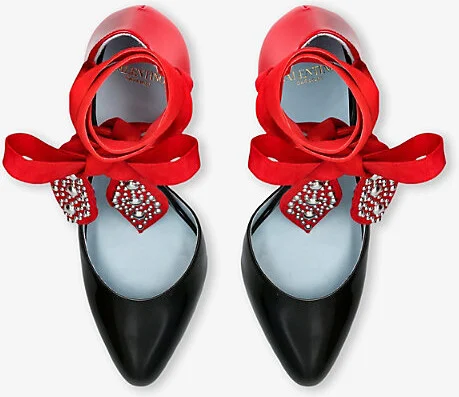 Womens Red Comb Foliefoliage Dorsay 85 Leather Heeled Sandals Eur 41 / 8 Uk Women - Image 2