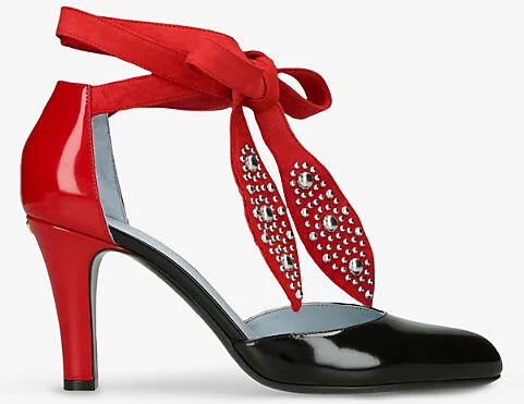 Womens Red Comb Foliefoliage Dorsay 85 Leather Heeled Sandals Eur 41 / 8 Uk Women