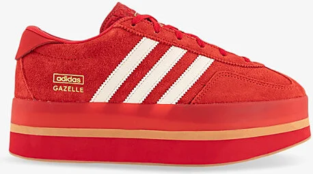 Womens Red Cream White Gold Met Gazelle Stack Platform-Sole Woven Low-Top Trainers Eur 39.5 / 6.5 Uk Women