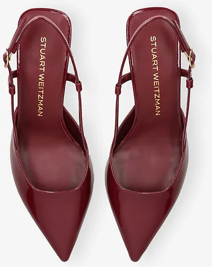 Womens Red/Dark Vinnie 50 Patent-Leather Slingback Courts Eur 39 / 6 Uk Women - Image 2