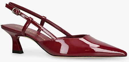 Womens Red/Dark Vinnie 50 Patent-Leather Slingback Courts Eur 39 / 6 Uk Women