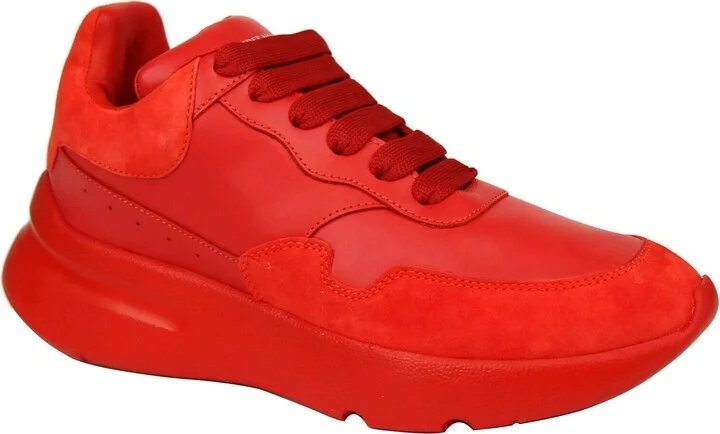 Women's Red Leather / Suede Sneaker - Image 6