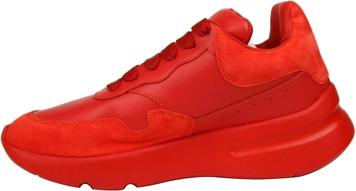 Women's Red Leather / Suede Sneaker - Image 7