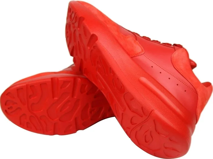 Women's Red Leather / Suede Sneaker - Image 8