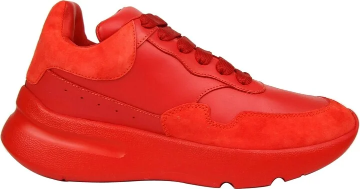 Women's Red Leather / Suede Sneaker