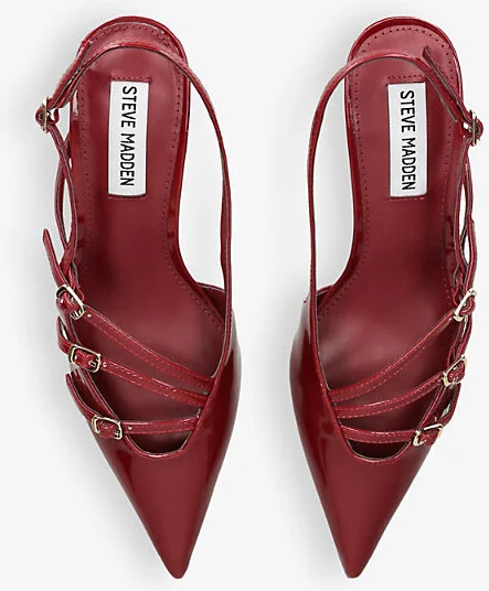 Womens Red Liana Multi-Strap Patent-Leather Slingbacks Eur 39 / 6 Uk Women - Image 2
