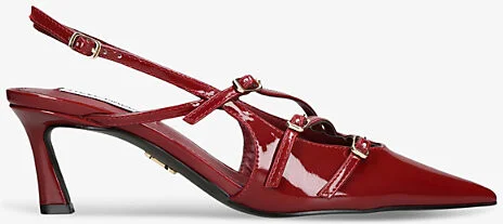 Womens Red Liana Multi-Strap Patent-Leather Slingbacks Eur 39 / 6 Uk Women
