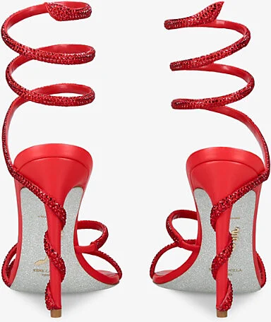 Womens Red Margot 105 Crystal-Embellished Satin Heeled Sandals Eur 36.5 / 3.5 Uk Women - Image 2
