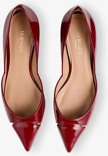 Womens Red-Red Cecile Patent-Leather Heeled Courts Eur 39 / 6 Uk Women - Image 2
