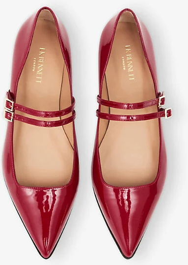 Womens Red-Red Lulu Patent-Leather Flats Eur 40 / 7 Uk Women - Image 2