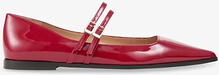Womens Red-Red Lulu Patent-Leather Flats Eur 40 / 7 Uk Women