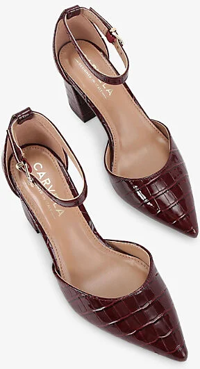 Womens Red Refined Crocodile-Embossed Faux-Leather Courts Eur 40 / 7 Uk Women - Image 2
