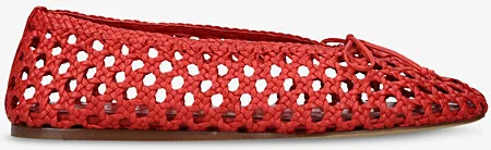 Womens Red Regency Woven-Leather Slippers Eur 37.5 / 4.5 Uk Women