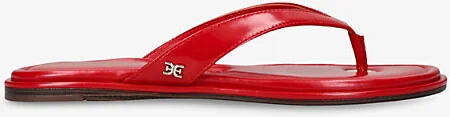 Womens Red Remi Faux-Leather Flat Sandals Eur 39 / 6 Uk Women