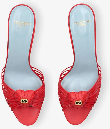 Womens Red Royal Leather Mules Eur 39.5 / 6.5 Uk Women - Image 2