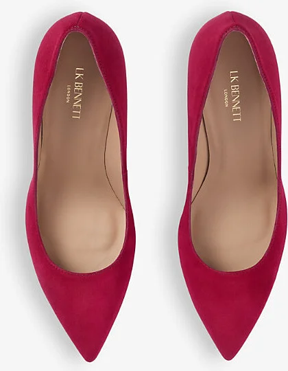Womens Red-Scarlet Floret Pointed-Toe Suede Courts Eur 39 / 6 Uk Women - Image 2
