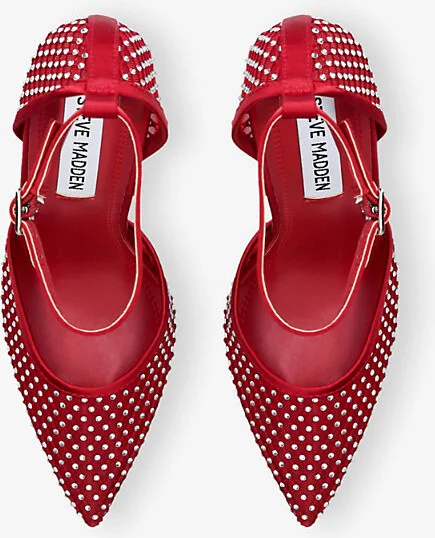 Womens Red Sparx M Charm-Embellished Heeled Woven Courts Eur 38/5 Uk Women - Image 2