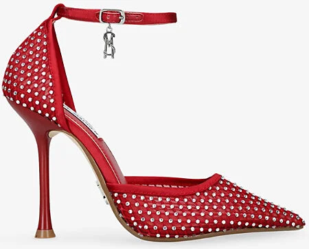 Womens Red Sparx M Charm-Embellished Heeled Woven Courts Eur 38/5 Uk Women
