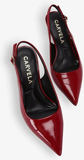 Womens Red Spirit Pointed-Toe Faux-Leather Slingback Courts Eur 36 / 3 Uk Women - Image 2