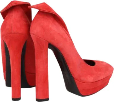 Women's Red Suede Platform Heel Pump (39 EU / 9 US) - Image 5