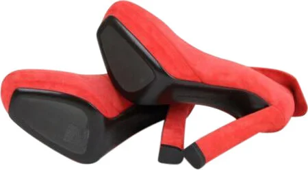 Women's Red Suede Platform Heel Pump (40 EU / 10 US) - Image 7