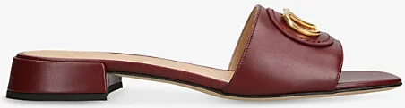 Womens Red Vlogo 20 Leather Slides Eur 36 / 3 Uk Women