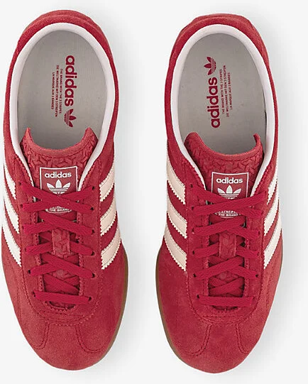 Womens Red White Gum Gazelle Suede Low-Top Trainers Eur 36.5 / 3.5 Uk Women - Image 2