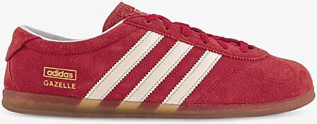 Womens Red White Gum Gazelle Suede Low-Top Trainers Eur 36.5 / 3.5 Uk Women