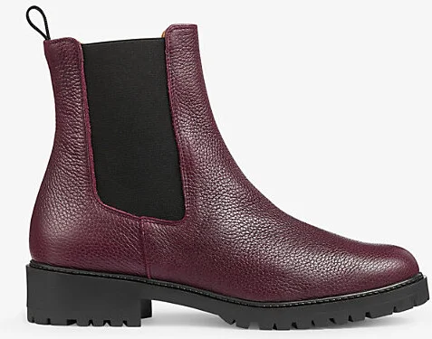 Womens Red-Wine Cadea Tread-Sole Leather Ankle Boots Eur 37 / 4 Uk Women