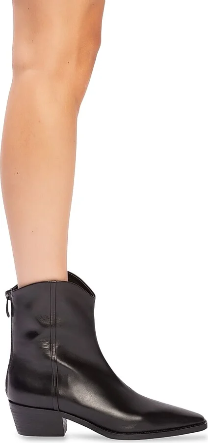 Women's Reed Leather Boots - Black Leather - Size 5 - Image 2
