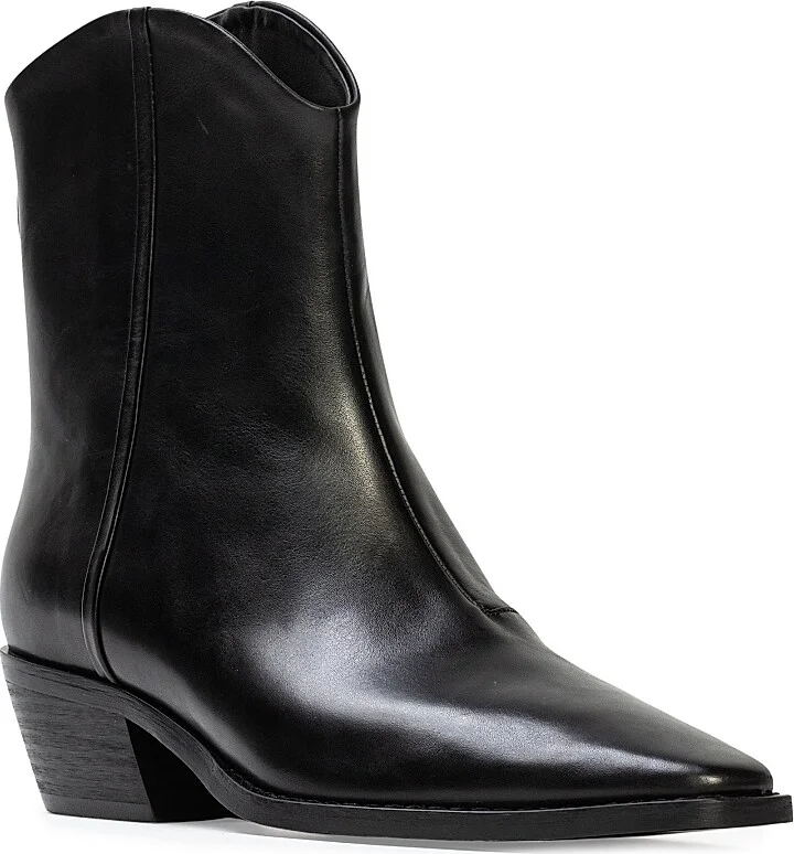 Women's Reed Leather Boots - Black Leather - Size 5 - Image 3