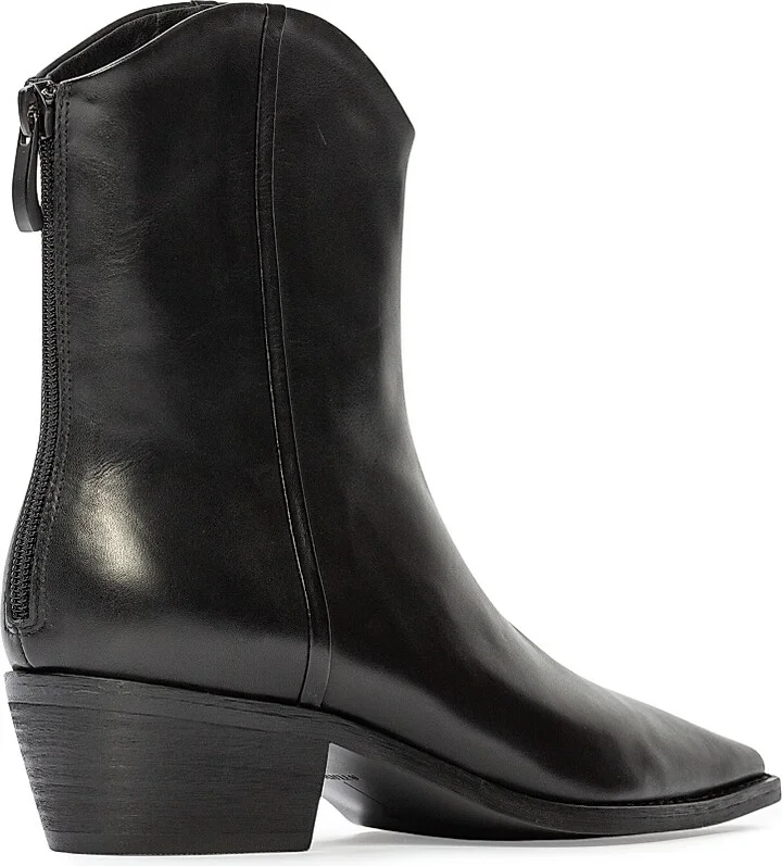 Women's Reed Leather Boots - Black Leather - Size 5 - Image 4