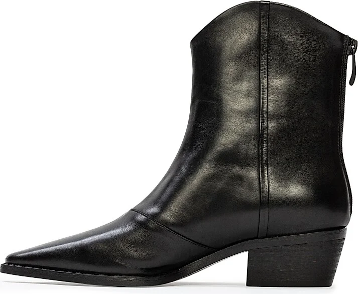 Women's Reed Leather Boots - Black Leather - Size 5 - Image 5