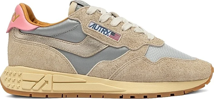 Women's Reelwind Leather & Mesh Low-Top Sneakers - Taupe Silver Pink Ivory - Size 5