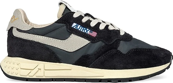Women's Reelwind Mesh & Leather Low-Top Sneakers - Black Ivory - Size 5