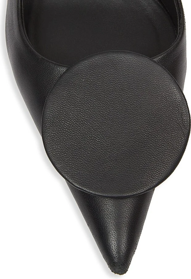 Women's Regalo Leather Slingback Pumps - Black - Size 6 - Image 4